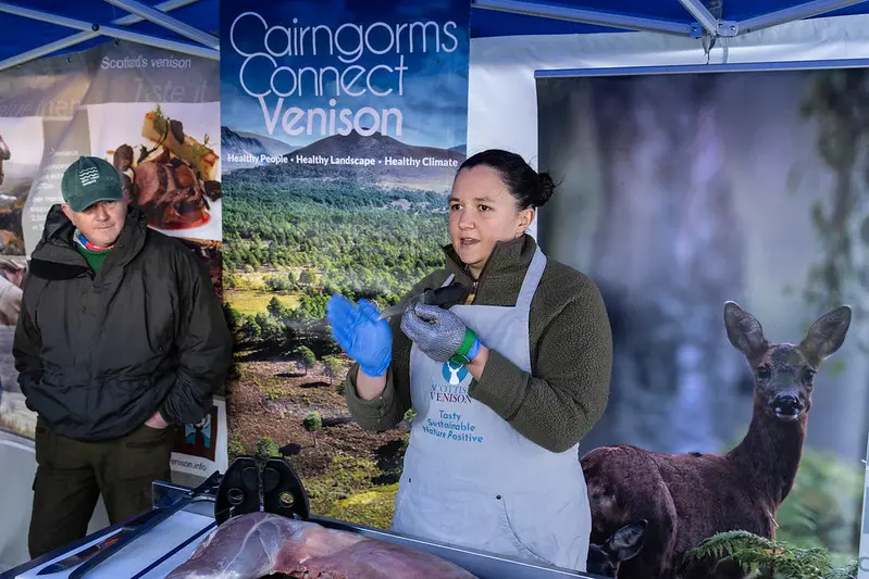 Female venison butcher in the Cairngorms National Park