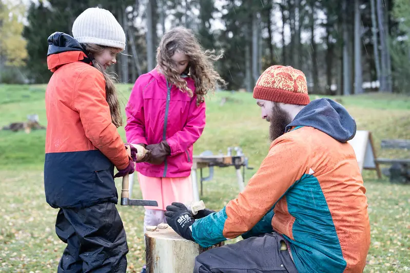 Teaching children wilderness craft
