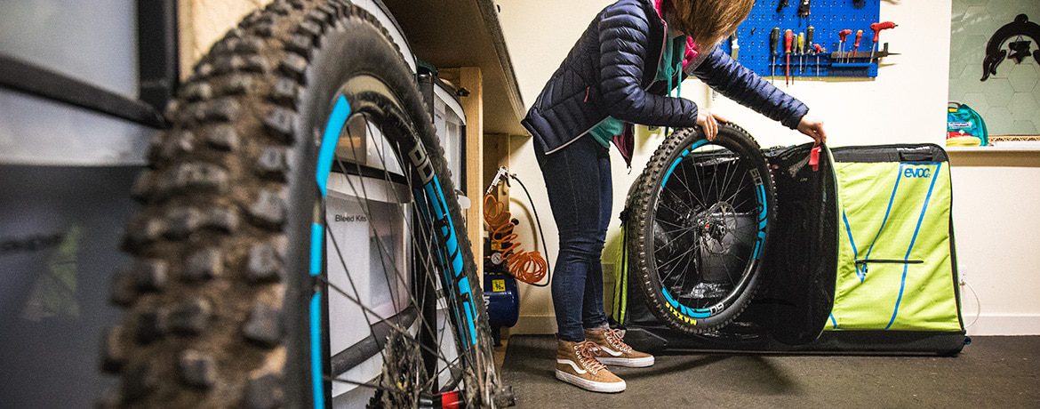 Packing wheels in our how to travel with your bike.