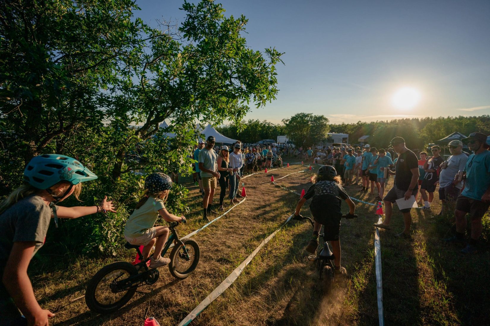 Kids mini bike race at Yeti Gathering Colorado
