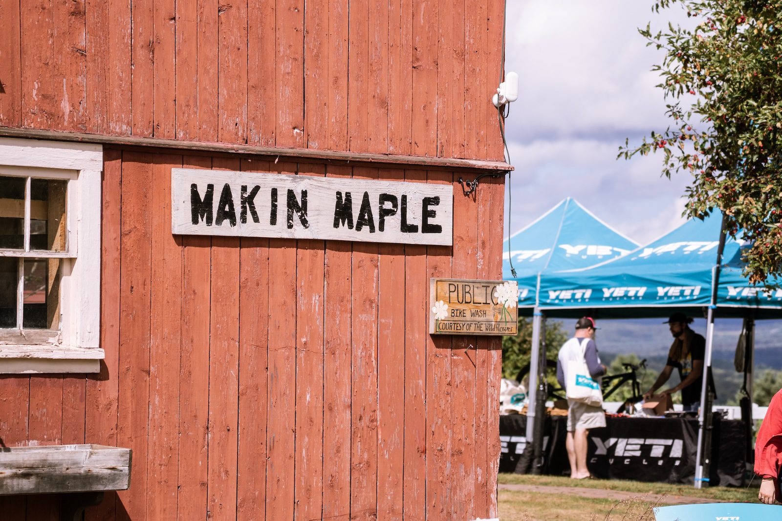 Maple syrup sign at Yeti Gathering Vermont