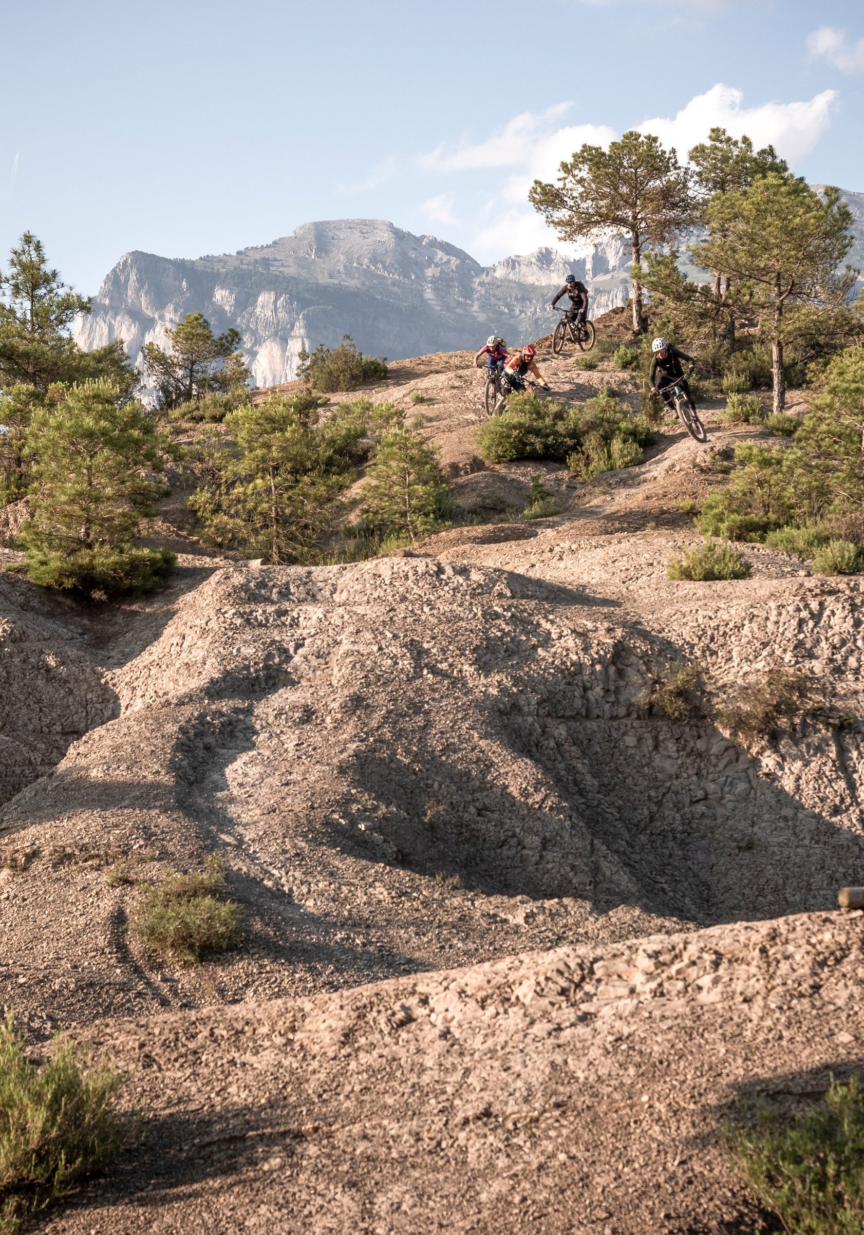 Mountain bikers in the Pyrenees, Spain, MTB tour Pyrenees