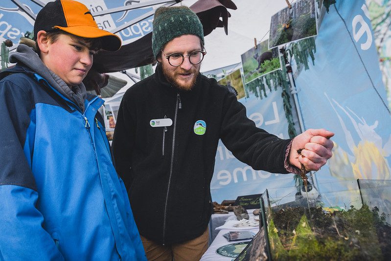 RSPB staff educating young people at Cairngorms Connect event